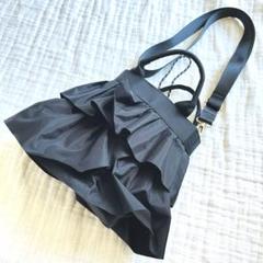 【シップス】2WAY ナイロン フリル ショルダー バック　ブラック 限定品のサムネイル