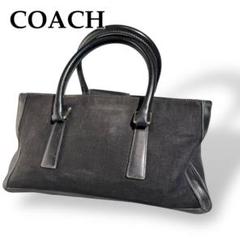 COACH コーチ ハンドバッグ デニム キャンバス 黒 ブラック BLACK
