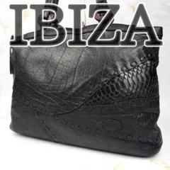 ✨良品✨ イビザ トートバッグ レザー スエード 総柄 フラワー柄 ブラック イビザ IBIZA ブラック 花柄 ナイロン レザー ハンドバッグ