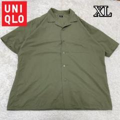 大きいサイズ　ユニクロ　UNIQLO 半袖シャツ　羽織り　カーキ　XLサイズ