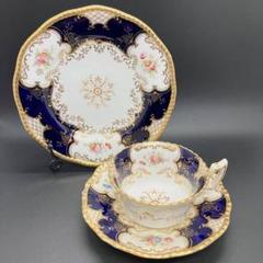 【激レアカラー】コールポート☆バットウィング　アンティーク・ティートリオ 1910年代 コールポート バットウィング グレー色のティー
