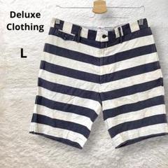 Deluxe Clothing ボーダー ハーフパンツ ショートパンツコットン麻