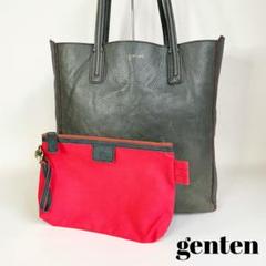 メルカリ - genten カットワーク 大きめトートバッグ ベージュ×モス ...