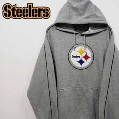 【90s 古着】NFL ピッツバーグスティーラーズ 刺繍ロゴ パーカー L