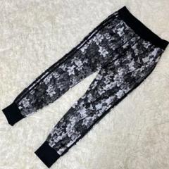 美品✨adidas neo フラワープリントジャージパンツ　モノクロ　L
