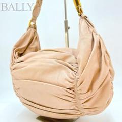 ★BALLY★ギャザーワンショルダー バッグ ピンクグレージュ