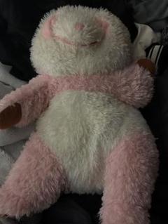 ころはむコロン フワフワ白とピンクのぬいぐるみ パンダ ハムスター ころはむコロン フワフワ白とピンクのぬいぐるみ パンダ