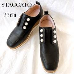 STACCATO スタッカート メイジーパールプラットフォーム　黒　厚底　23㎝のサムネイル