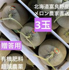 北海道 富良野メロン高級赤肉特大1.6kg超え✖︎3玉有機肥料 超減