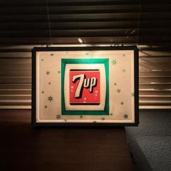 1970年代　セブンアップ　7up ディスコロゴ　メタル　看板　ガレージ　バー 1970年代セブンアップ7up ディスコロゴメタル看板ガレージバー
