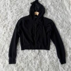 タグ付 新品】MOUSSY 短丈パーカー 黒 両開きファスナー