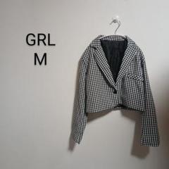 S484 GRL グレイル テーラードジャケット Mサイズ チェック柄