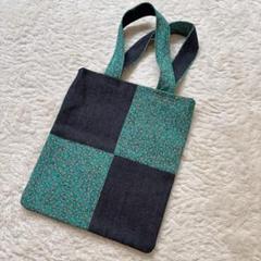 ハンドメイド　パッチワーク風デニムエコバッグ B 5サイズ