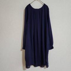 【H&M】（L）クールネックひざ丈ワンピース/シフォンスカート/きれいめコーデ
