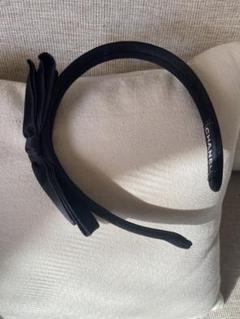 正規品】美品CHANEL リボン付き ブラックヘアバンド