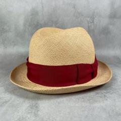 スタイリストジャパン × 銀座トラヤ　本パナマハット　赤リボン　ベージュ