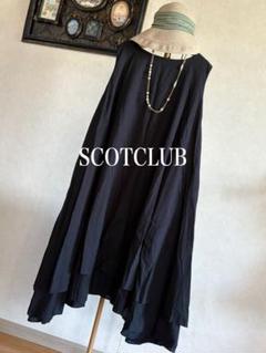 超美品　SCOTCLUB 裾ランダム　ノースリーブワンピース　ブラックのサムネイル