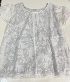 ドレスキップ　トップス　グレー×ホワイトレース風　M