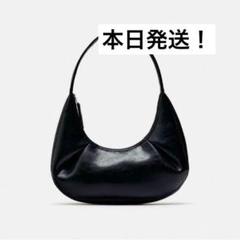 ZARA ザラ オーバル ショルダーバッグ 黒 - メルカリ