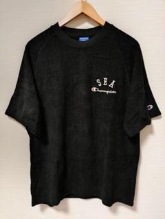 【Champion × WIND AND SEA】 S/S TEE 【L】黒 IOが着こなすWIND AND SEA】Championとの初コラボはカレッジな