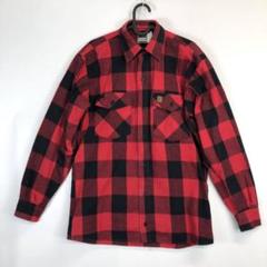 90s USA製 ビッグビル ブロックチェック ネルシャツ レッド ブラック S