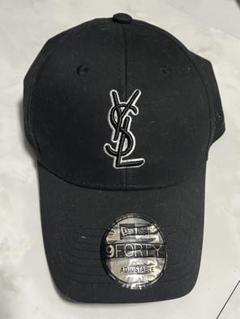 （国内正規品・美品）サンローランパリ別注　new era cap ブラック SAINT LAURENT - Saint Laurent Paris × New Era YSLロゴ