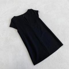 ⭐️ブラックワンピース⭐️フレンチスリーブ クリーニング済 美シルエット 黒