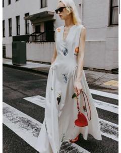 アメリヴィンテージ ELEANOR LINEN LIKE DRESS Mサイズ】ELEANOR LINEN LIKE DRESS Ameri VINTAGE（アメリ