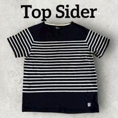 Top Sider ボーダー半袖Tシャツ カットソー カジュアル (M)ネイビー
