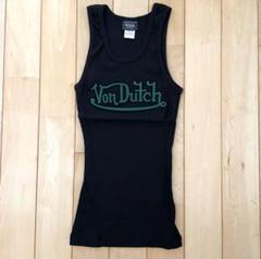 Von Dutch　ヴォンダッチ　ラインストーン ロゴ　タンクトップ　Y2K Von Dutch Ribbed Tank Top Y2K Sexy Bling Bejeweled Black