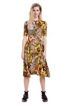 （K07102）デシグアル　desigual ボウタイ　ワンピース　花柄　XS