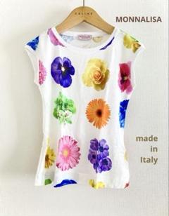 ◎ MONNALISA モナリザ ノースリーブシャツ フラワー柄 116cm