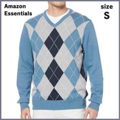 未使用品✨ Amazon Essentials アーガイル ニット S Vネック