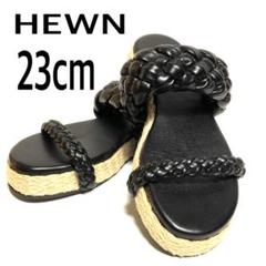極美品　HEWN ヒューン　ブレード　　ストラップ　エスパドリーユ　サンダル　黒