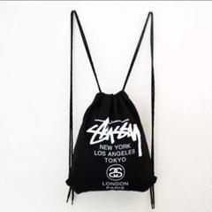 STUSSY ブラック ロゴバックパック