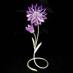 ●良品☆スワロフスキー　Drina　Violet　花　置物　ドリナ　バイオレット