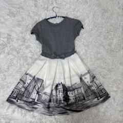 【タグ付き未使用】MONNALISA モナリザ チュール 刺繍  ワンピース タグ付き未使用】MONNALISA モナリザ チュール 刺繍 ワンピース