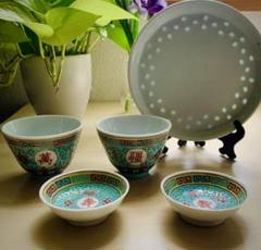 何でも揃う 最終値下げ! 中国食器 中国景徳鎮 蝶柄 食器 21点まとめ売り - 食器