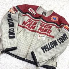 YeLLOW CORN bRP ライダース パンチング メッシュ 赤Lサイズ