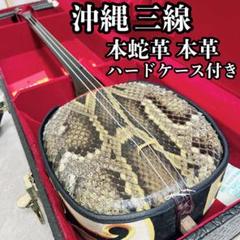 美品】お買得セット‼️沖縄三線 蛇皮 黒塗 爪 ソフトケース付