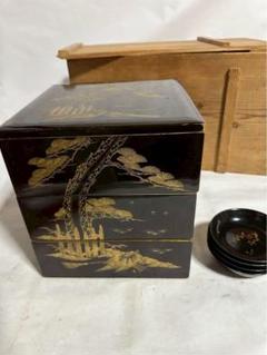 462 漆器 重箱 金箔装飾 鶴デザイン 最新 462 漆器 重箱 金箔装飾 鶴デザイン 工芸品 - 工芸品