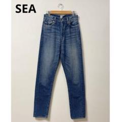 SEA　デニムパンツ　レディース　25　ハイウエスト　テーパード　セルビッチ