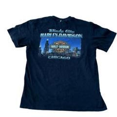 シカゴ CHICAGO ハーレーダビッドソン Tシャツ ブラック Lサイズ