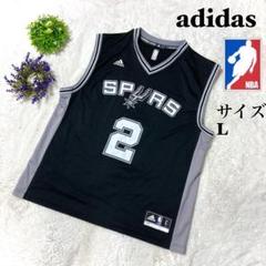 【美品】NBA ゲームシャツ　バスケットボール　スパーズ　黒　ロゴ　 2番