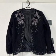 美品　Merilene ビーズ装飾 ブラック カーディガン 長袖アウター　M