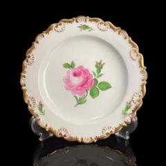 MEISSEN バラの花柄 磁器皿 18㎝二枚組