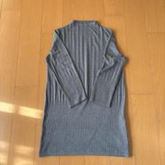 prezzo リブ編みハイネックチュニック M-L グレー
