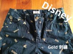 美品✨【Disney Mickey 刺繍 ストレート 綿パンツ】ディズニーのサムネイル