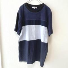 【グローバルワーク】　Tシャツ　M ボーダー　半袖　ネイビー