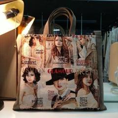 HANDMADEゴブランファッション雑誌風&スェード調2wayメッセンジャー